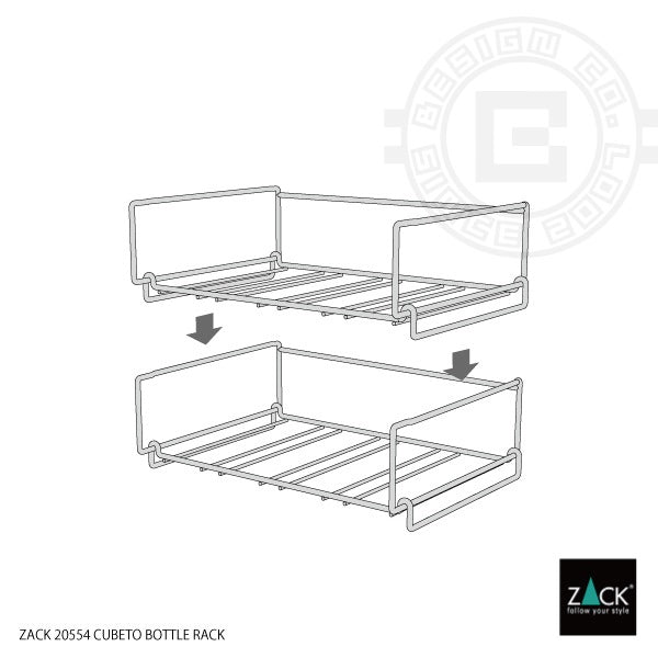 ZACK 20554 CUBETO ドイツZACK社製モダンデザインのボトルラック マットブラック [在庫有り] H2-554