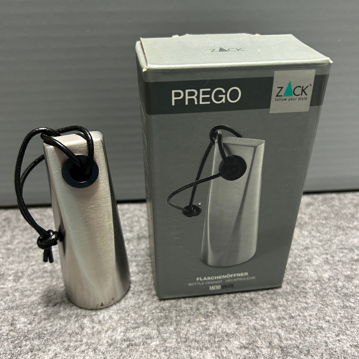 [SAMPLE] ボトルオープナー｜ZACK 20568 PREGO HL 栓抜き 高さ10cm 幅4cm 18/10ステンレス製 ヘアライン仕上げ H2-69 [在庫有り]