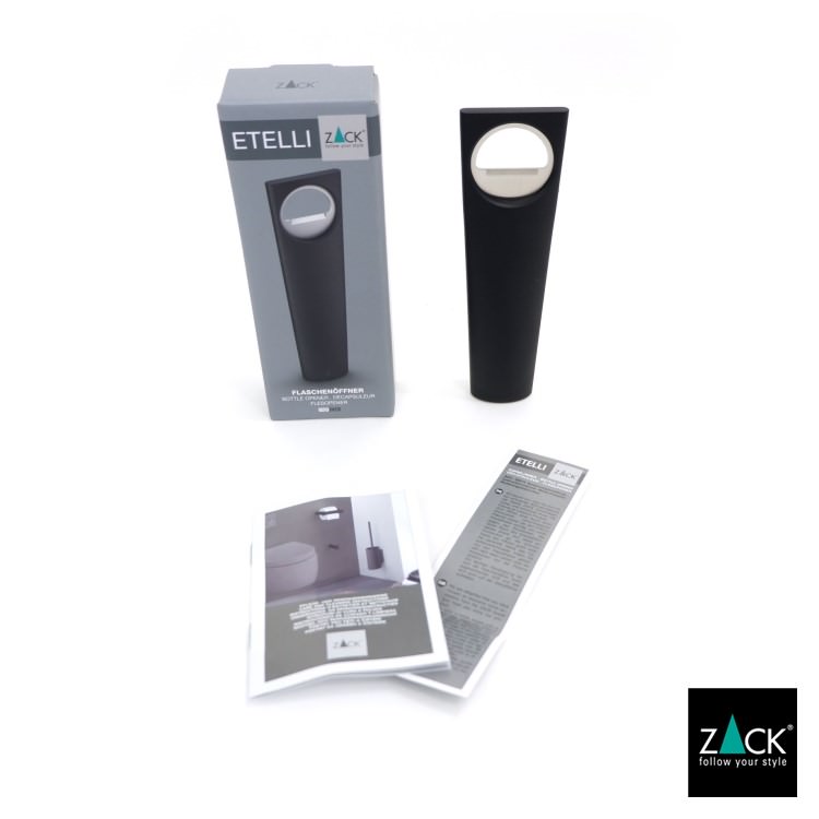 ZACK 20573 ETELLI ドイツZACK社製モダンデザインのボトルオープナー(栓抜き) マットブラック [在庫有り]