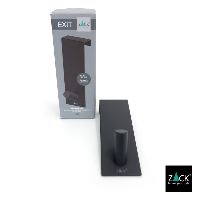 ZACK 20737 EXIT ドイツZACK社製モダンデザインのドアフック マットブラック ドア幅19mm用 [在庫有り]