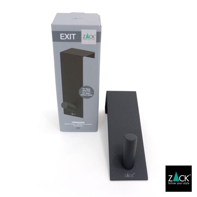 ZACK 20738 EXIT ドイツZACK社製モダンデザインのドアフック マットブラック ドア幅41mm用 [在庫有り]H1