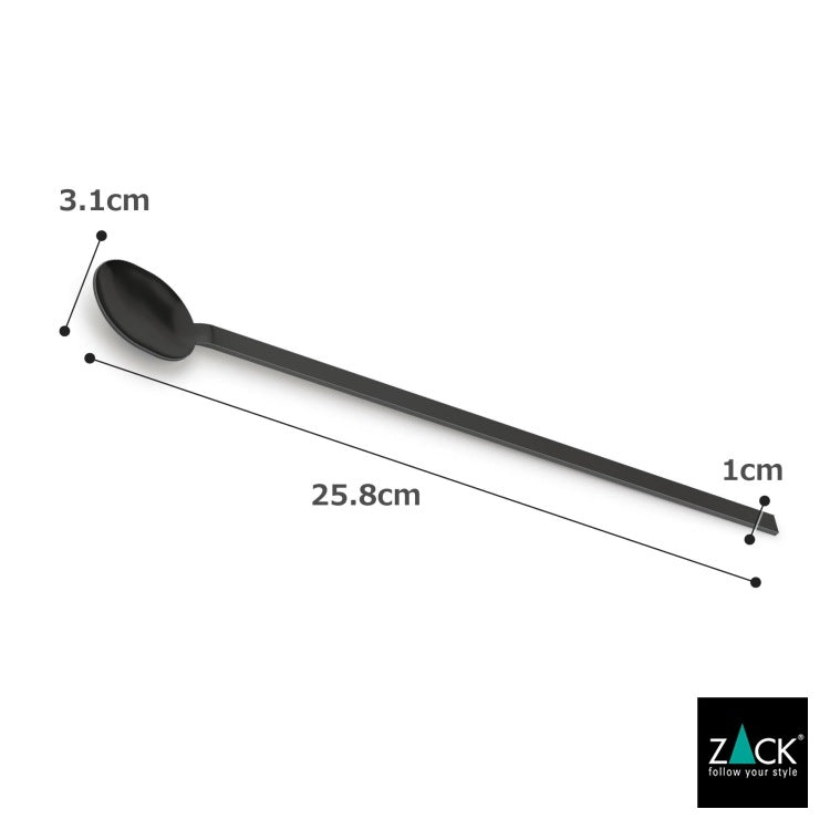 ZACK 20850 MENOA ドイツZACK社製モダンデザインのバースプーン マットブラック 25.8cm [在庫有り]