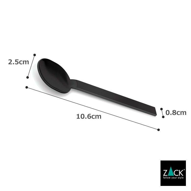 ZACK 20853 MENOA ドイツZACK社製モダンデザインのエスプレッソスプーン マットブラック 10.6cm [在庫有り]H1