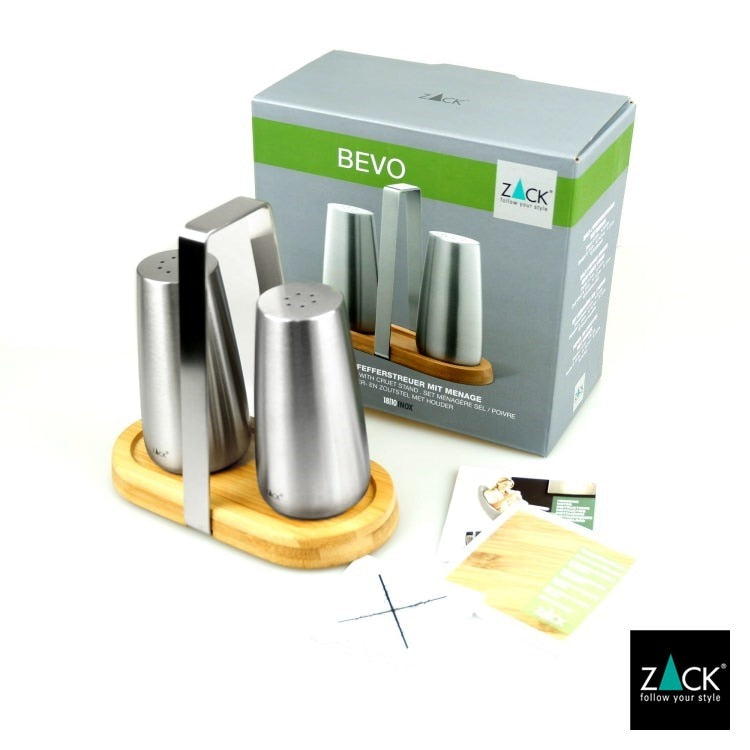 ［廃番］ ZACK 20875 BEVO ドイツZACK社製モダンデザインのソルト＆ペッパー