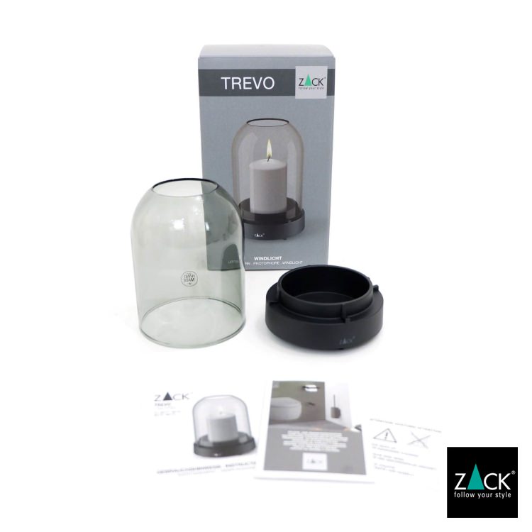 ZACK 30111 TREVO ドイツZACK社製モダンデザインのランタンS グレー [お取寄せ]