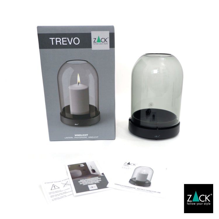 ZACK 30112 TREVO ドイツZACK社製モダンデザインのランタンL グレー [在庫有り]