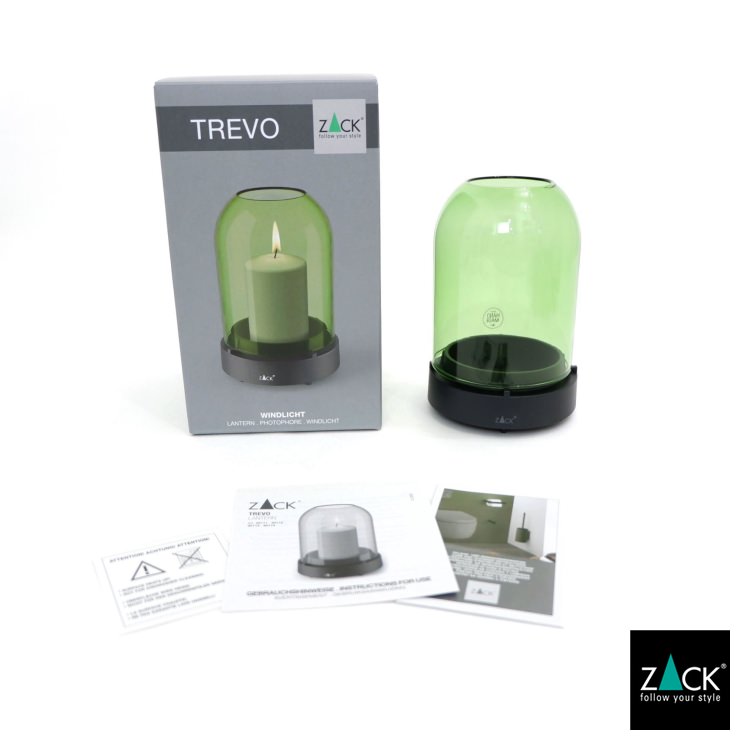 ZACK 30113 TREVO ドイツZACK社製モダンデザインのランタンS グリーン [在庫有り]