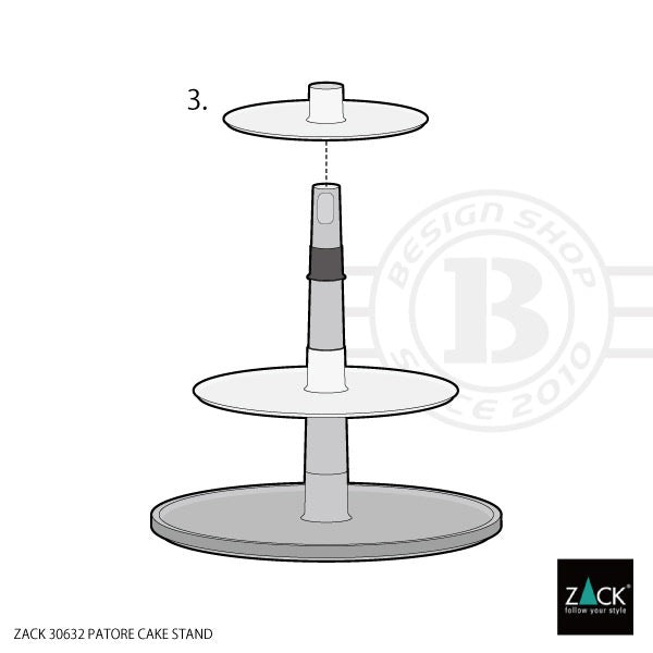 ZACK 30632 PATORE ドイツZACK社製モダンデザインのケーキスタンド MP [在庫有り]