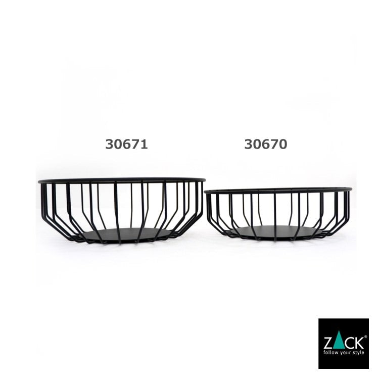 ZACK 30671 ABASSO ドイツZACK社製モダンデザインのフルーツバスケット マットブラック [在庫有り]