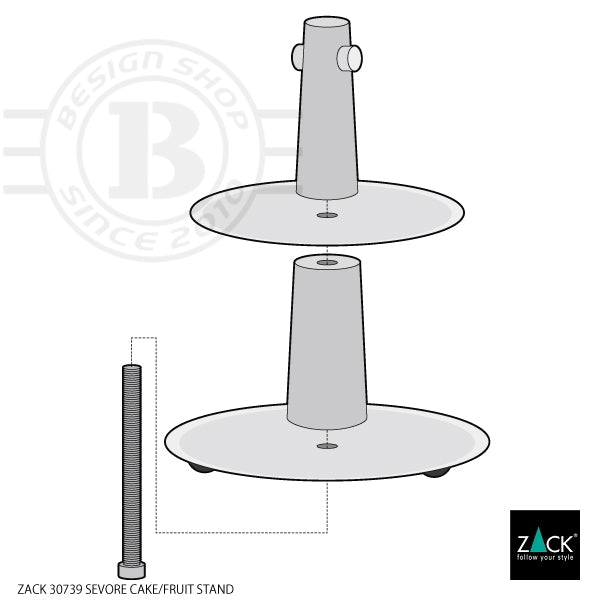 ZACK 30739 SEVORE ドイツZACK社製モダンデザインのケーキ/フルーツスタンド HL [manu]
