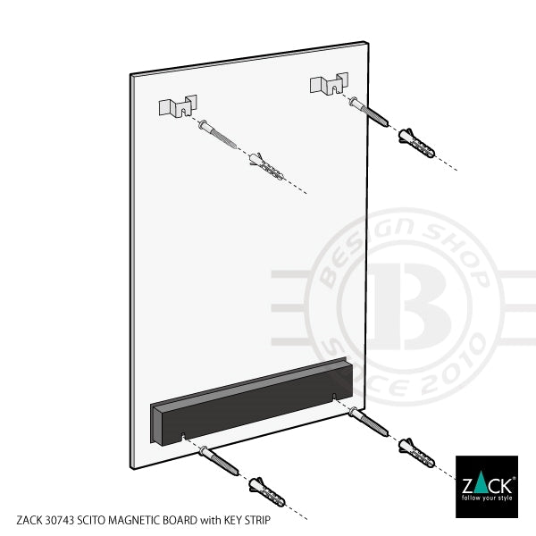 ZACK 30743 SCITO ドイツZACK社製モダンデザインのマグネット用ボード 壁付けタイプ DIY HL [在庫有り] H2-785