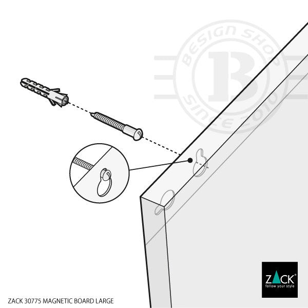 ZACK 30775 PERCETTO ドイツZACK社製モダンデザインのマグネット用ボードL 壁付けタイプ DIY HL [お取寄せ]