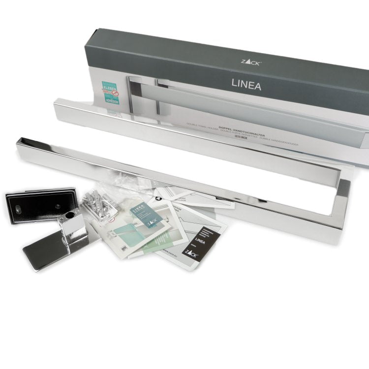 ZACK 40002 LINEA ドイツZACK社製モダンデザインのダブルタオルホルダー 壁付けタイプ DIY MP [在庫有り]H1