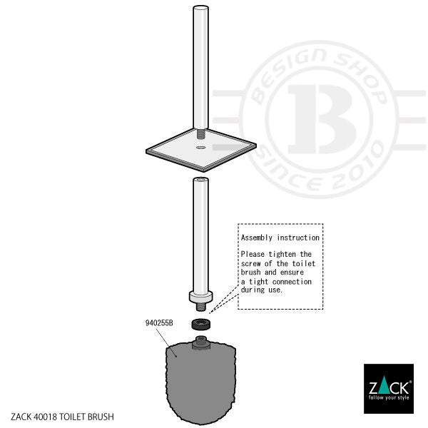 ZACK 40018 XERO ドイツZACK社製モダンデザインのトイレブラシセット 壁付けタイプ DIY HL [在庫有り]H1