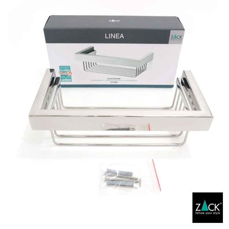 ZACK 40023 LINEA ドイツZACK社製モダンデザインのシャワーバスケット 壁付けタイプ DIY MP [在庫有り]