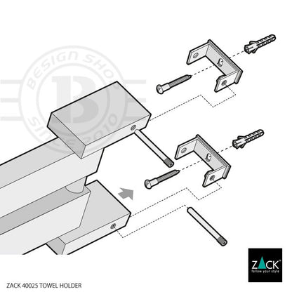 ZACK 40025 LINEA ドイツZACK社製モダンデザインのタオルホルダー 壁付けタイプ DIY MP [在庫有り]