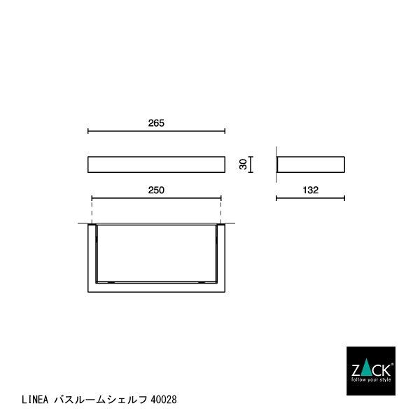 ZACK 40028 LINEA ドイツZACK社製モダンデザインのバスルームシェルフ 壁付けタイプ DIY MP [在庫有り]H1