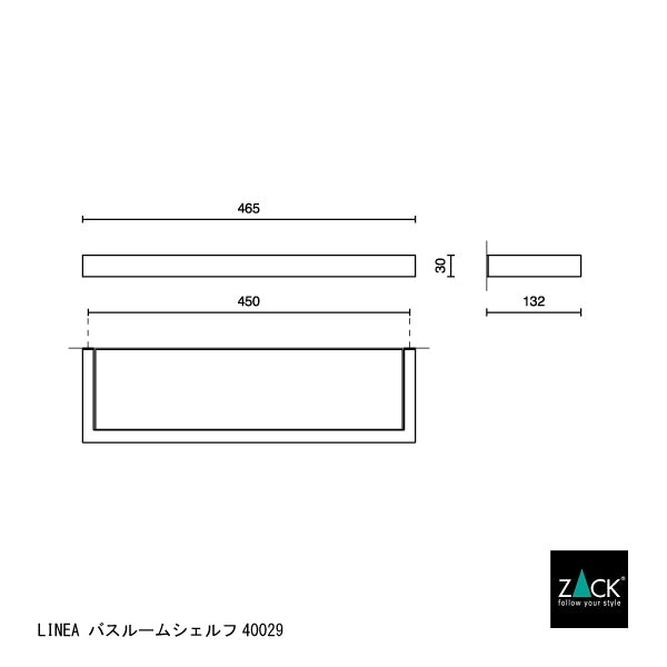 ZACK 40029 LINEA ドイツZACK社製モダンデザインのバスルームシェルフ 壁付けタイプ DIY MP [在庫有り]H1