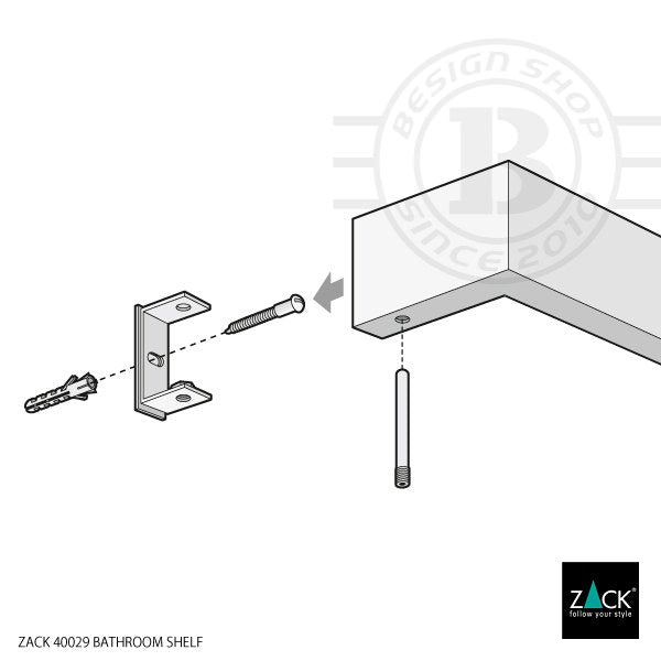 ZACK 40029 LINEA ドイツZACK社製モダンデザインのバスルームシェルフ 壁付けタイプ DIY MP [在庫有り]H1