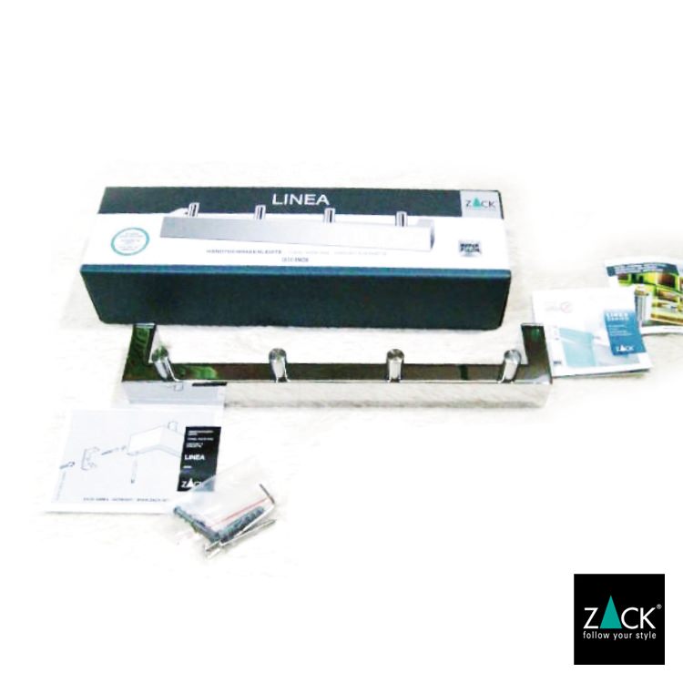 ZACK 40035 LINEA ドイツZACK社製モダンデザインのタオルフックレール26.5cm 壁付けタイプ DIY MP [在庫有り]H1