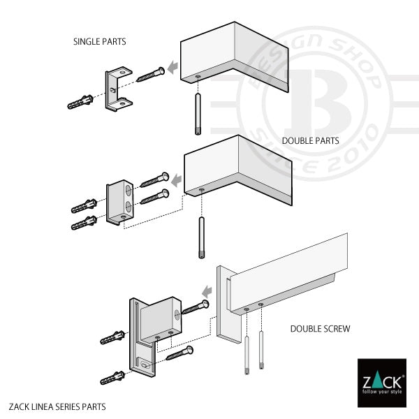 ZACK 40044 LINEA ドイツZACK社製モダンデザインのシャワーシェルフ 壁付けタイプ DIY MP [在庫有り]H1