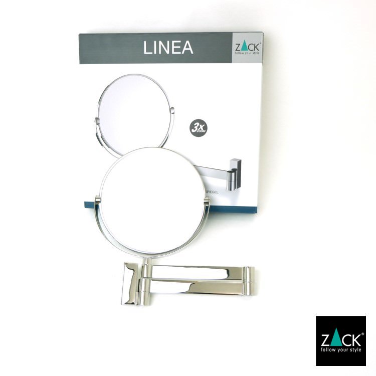 ZACK 40045 LINEA ドイツZACK社製モダンデザインのメイクアップミラー(両面鏡) 壁付けタイプ DIY MP [在庫有り]
