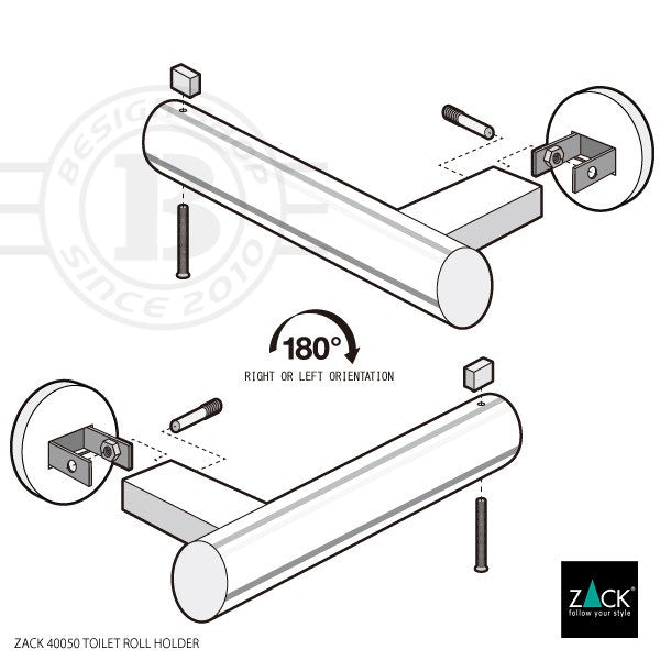 ZACK 40050 SCALA ドイツZACK社製モダンデザインのトイレットペーパーホルダー 壁付けタイプ DIY MP [在庫有り]