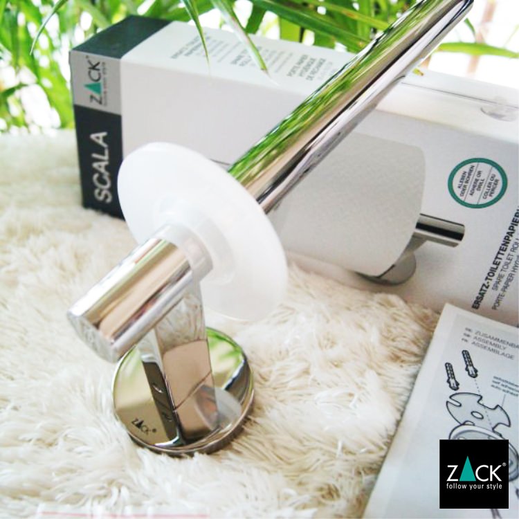 ZACK 40053 SCALA ドイツZACK社製モダンデザインのスペアトイレットペーパーホルダー 予備ロール 壁付けタイプ DIY MP [お取寄せ]