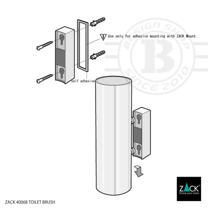 ZACK 40068 TUBO ドイツZACK社製モダンデザインのトイレブラシセット 壁付けタイプ DIY MP [在庫有り]