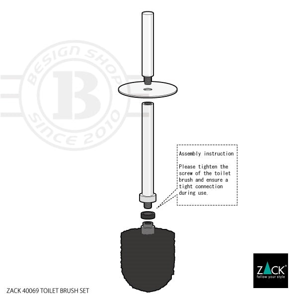 ZACK 40069 TUBO ドイツZACK社製モダンデザインのトイレブラシセット MP [在庫有り]