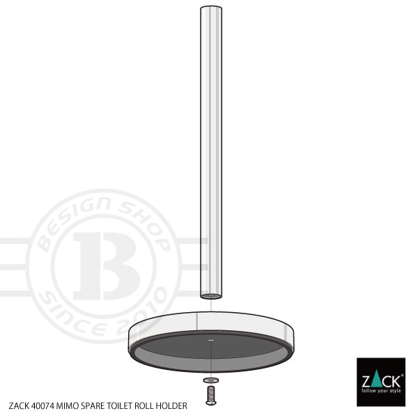 ZACK 40074 MIMO ドイツZACK社製モダンデザインのスペアトイレットペーパーホルダー 予備ロール MP [お取寄せ]