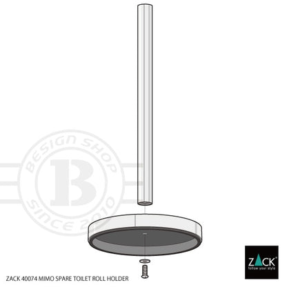 ZACK 40074 MIMO ドイツZACK社製モダンデザインのスペアトイレットペーパーホルダー 予備ロール MP [お取寄せ]