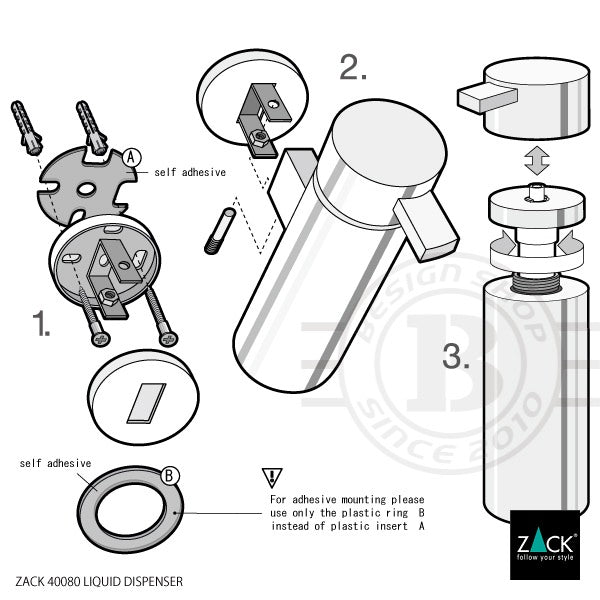 ZACK 40080 SCALA ドイツZACK社製モダンデザインのリキッドディスペンサー 壁付けタイプ DIY MP [お取寄せ]