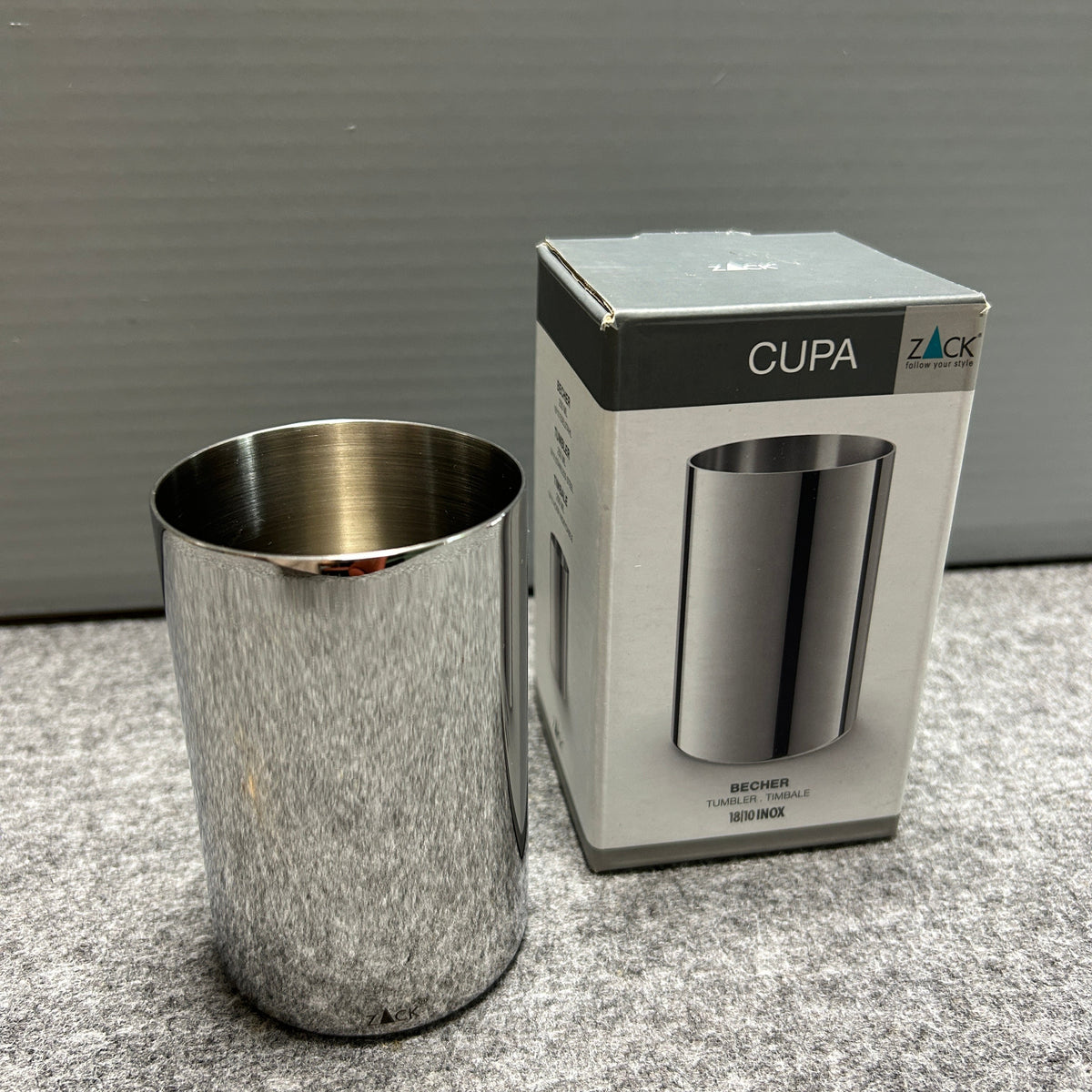 [SAMPLE] タンブラー｜ZACK 40081 CUPA MP コップ 高さ10cm 直径6.5cm 250ml 18/10ステンレス製 ミラーポリッシュ仕上げ