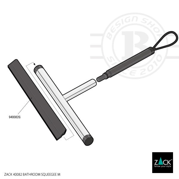 ZACK 40082 JAZ ドイツZACK社製モダンデザインのバスルームスクイージーS MP [在庫有り]