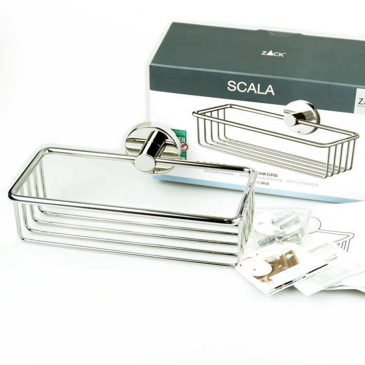 ZACK 40084 SCALA ドイツZACK社製モダンデザインのシャワーバスケット 横幅23.5cm 壁付けタイプ DIY MP [在庫有り]