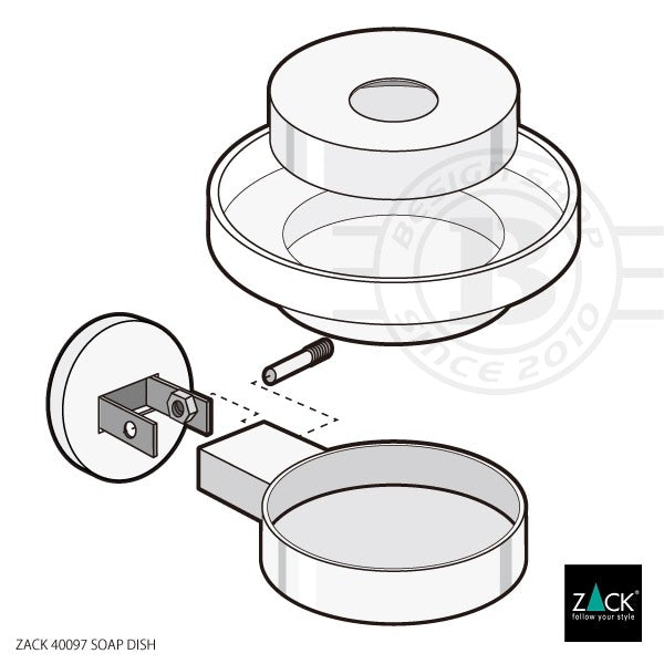ZACK 40097 SCALA ドイツZACK社製モダンデザインのソープディッシュ(ソープトレイ) 壁付けタイプ DIY MP [在庫有り] H2-98