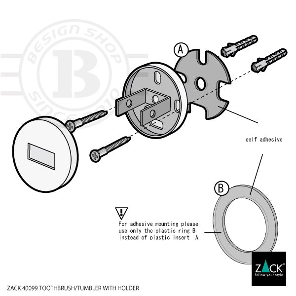 ZACK 40099 SCALA ドイツZACK社製モダンデザインのタンブラーと歯ブラシホルダーのセット 壁付けタイプ DIY MP [在庫有り] H2-8