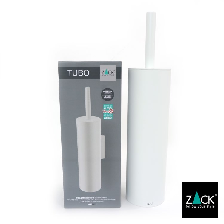 ZACK 40117 TUBO ドイツZACK社製モダンデザインのトイレブラシ ホワイト仕上げ 壁付けタイプ DIY [在庫有り]H1