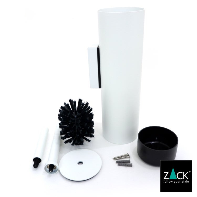 ZACK 40117 TUBO ドイツZACK社製モダンデザインのトイレブラシ ホワイト仕上げ 壁付けタイプ DIY [在庫有り]H1