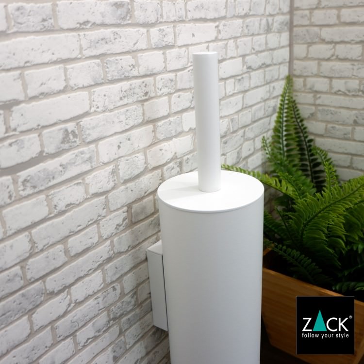 ZACK 40117 TUBO ドイツZACK社製モダンデザインのトイレブラシ ホワイト仕上げ 壁付けタイプ DIY [在庫有り]H1