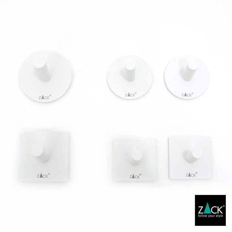 ZACK 40125 DUPLO ドイツZACK社製モダンデザインのタオルフック ホワイト仕上げ(スクエア/2個入)[在庫有り] H2-152