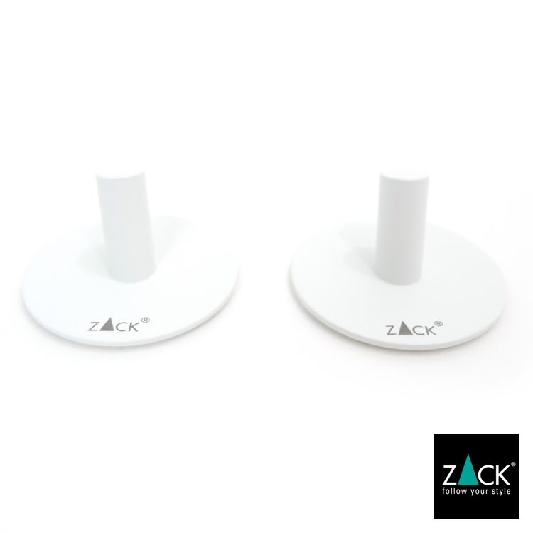 ZACK 40127 DUPLO ドイツZACK社製モダンデザインのタオルフック ホワイト仕上げ(ラウンド/2個入) [在庫有り] H2-351