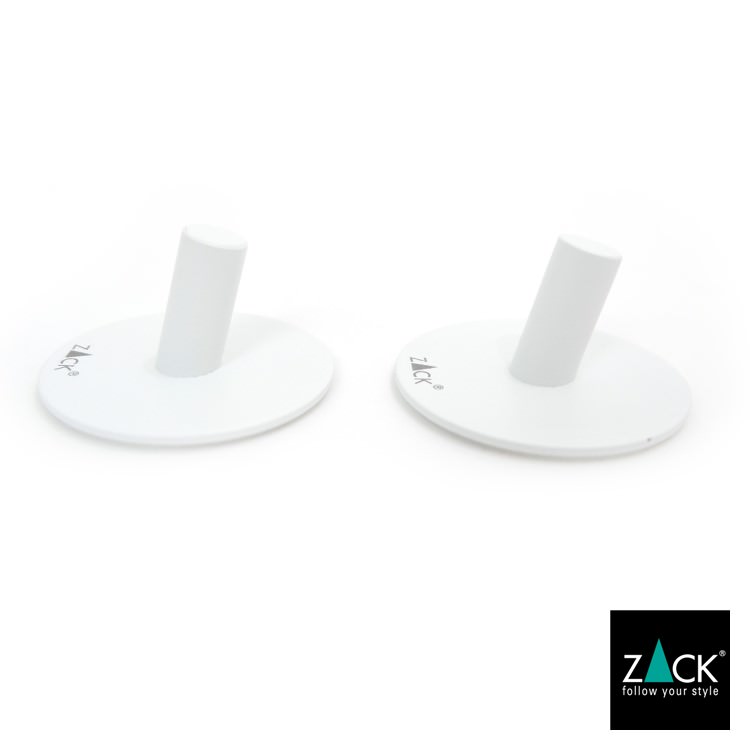 ZACK 40127 DUPLO ドイツZACK社製モダンデザインのタオルフック ホワイト仕上げ(ラウンド/2個入) [在庫有り] H2-351