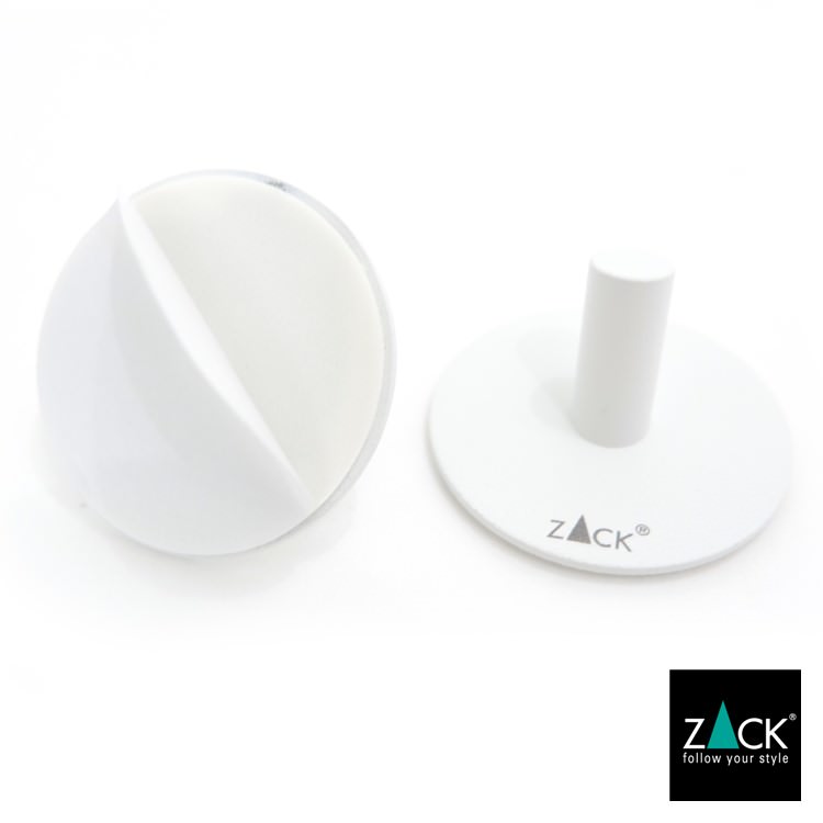 ZACK 40127 DUPLO ドイツZACK社製モダンデザインのタオルフック ホワイト仕上げ(ラウンド/2個入) [在庫有り] H2-351