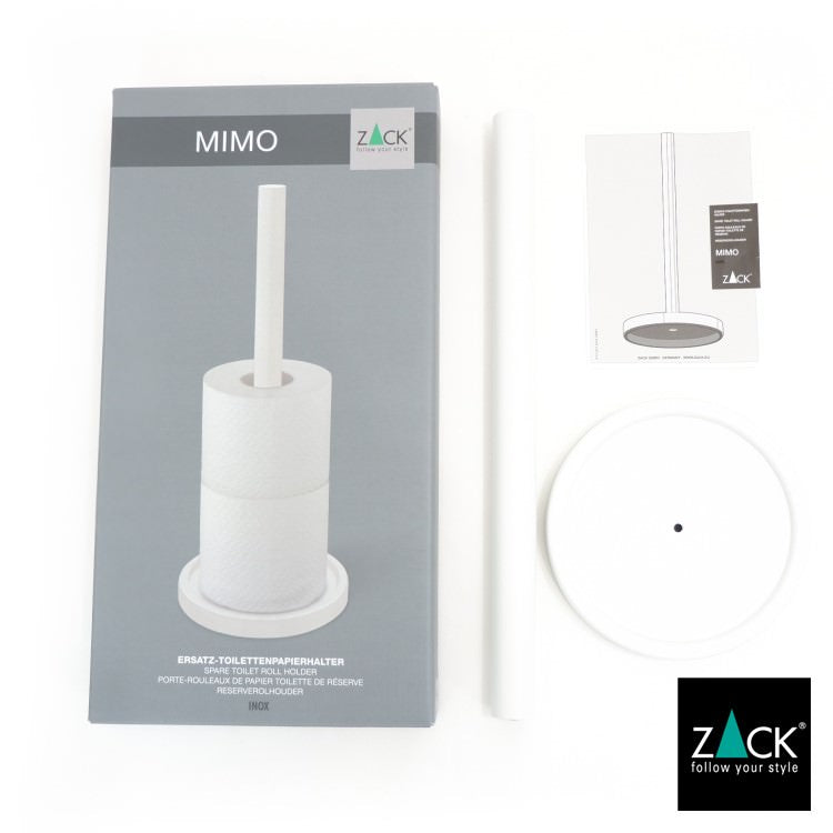 ZACK 40130 MIMO ドイツZACK社製モダンデザインのスペアトイレットペーパーホルダー 予備ロール ホワイト仕上げ [在庫有り]