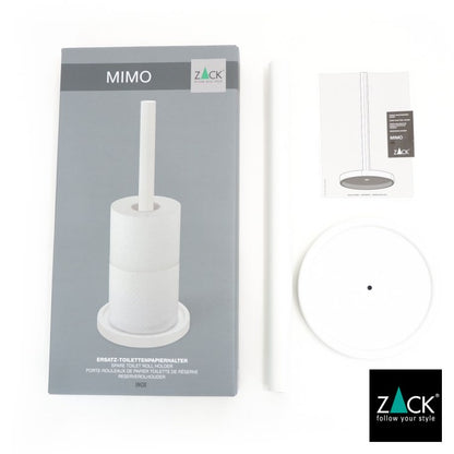 ZACK 40130 MIMO ドイツZACK社製モダンデザインのスペアトイレットペーパーホルダー 予備ロール ホワイト仕上げ [在庫有り]