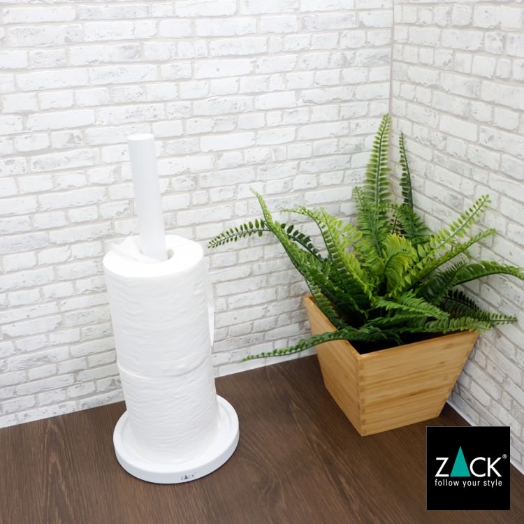ZACK 40130 MIMO ドイツZACK社製モダンデザインのスペアトイレットペーパーホルダー 予備ロール ホワイト仕上げ [在庫有り]