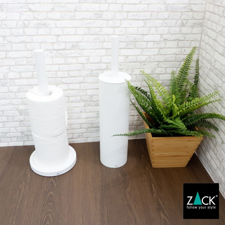 ZACK 40130 MIMO ドイツZACK社製モダンデザインのスペアトイレットペーパーホルダー 予備ロール ホワイト仕上げ [在庫有り]