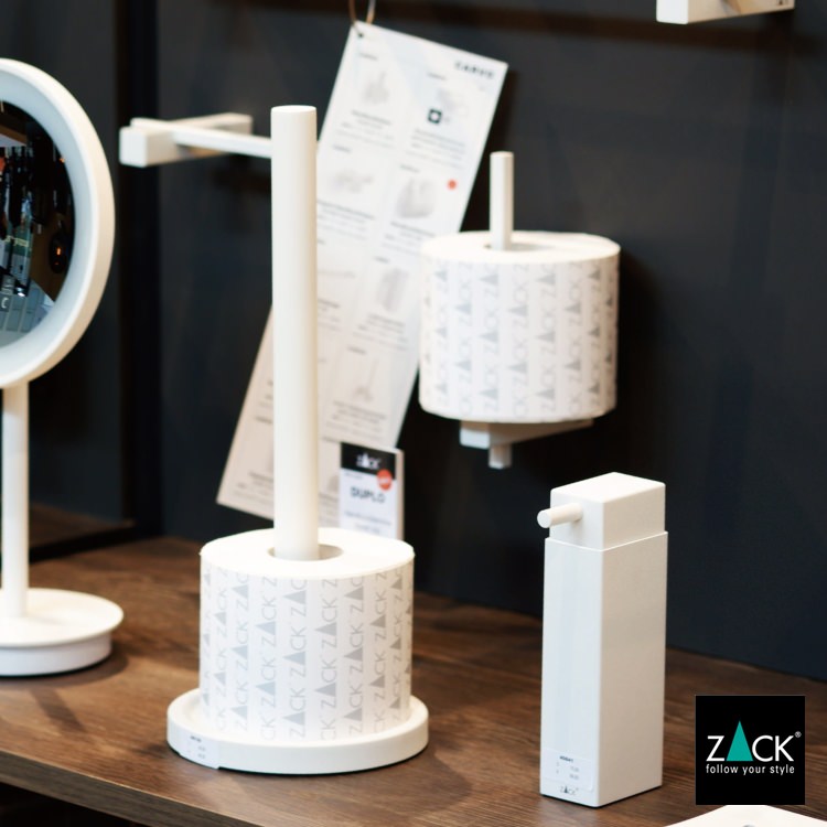 ZACK 40130 MIMO ドイツZACK社製モダンデザインのスペアトイレットペーパーホルダー 予備ロール ホワイト仕上げ [在庫有り]